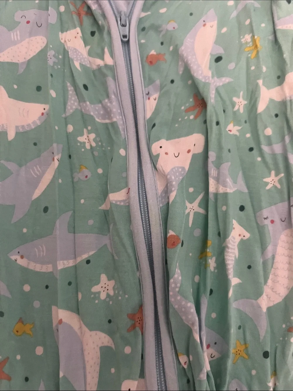 Little Sleepies Mint Green Whale Print Footie Pajamas
